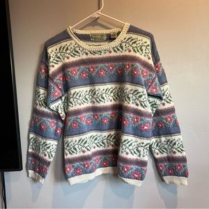 Vintage Northern Isles Patterned Crewneck Sweater S